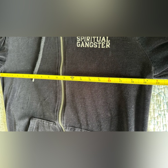 Authentic Spiritual Gangster Black Velour hoodie - Picture 12 of 13